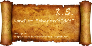 Kandler Seherezádé névjegykártya